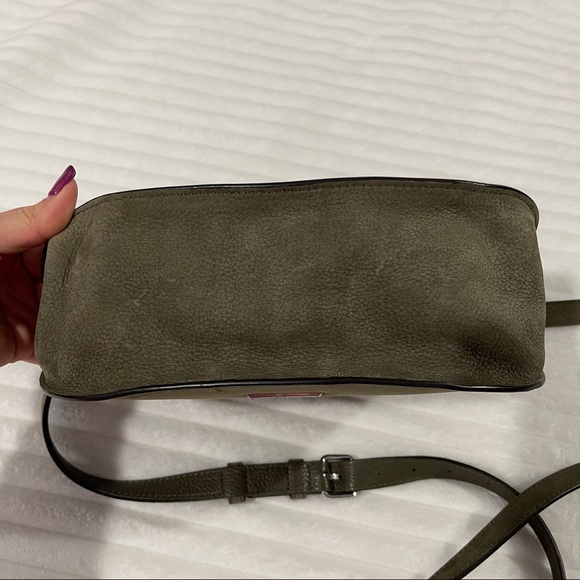 Rebecca Minkoff Stargazing Saddle Green Nubuck Leather Cross Body Bag - Picture 12 of 15